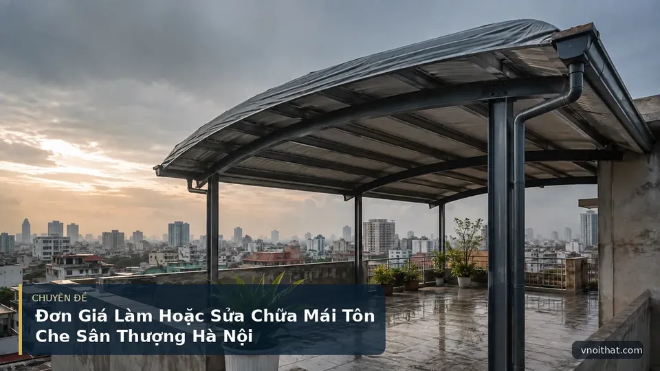 Đơn Giá Làm Hoặc Sửa Chữa Mái Tôn Che Sân Thượng Hà Nội