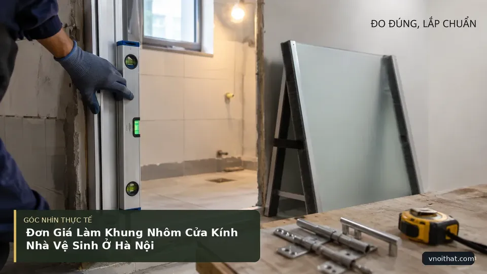 Chi tiết minh họa nội thất trong bài Đơn Giá Làm Khung Nhôm Cửa Kính Nhà Vệ Sinh Ở Hà Nội
