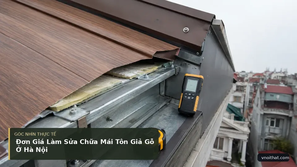 Chi tiết minh họa nội thất trong bài Đơn Giá Làm Sửa Chữa Mái Tôn Giả Gỗ Ở Hà Nội