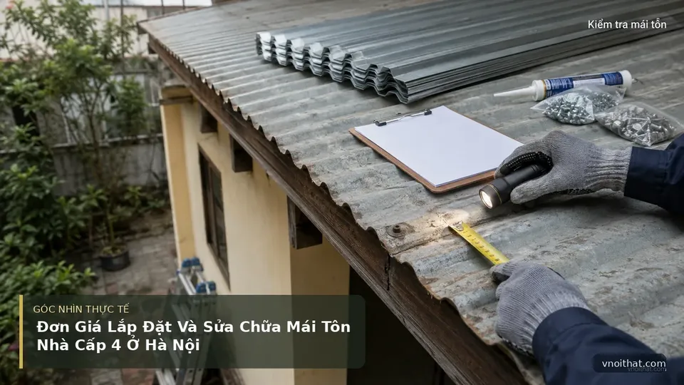 Chi tiết minh họa nội thất trong bài Đơn Giá Lắp Đặt Và Sửa Chữa Mái Tôn Nhà Cấp 4 Ở Hà Nội