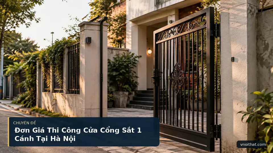 Đơn Giá Thi Công Cửa Cổng Sắt 1 Cánh Tại Hà Nội