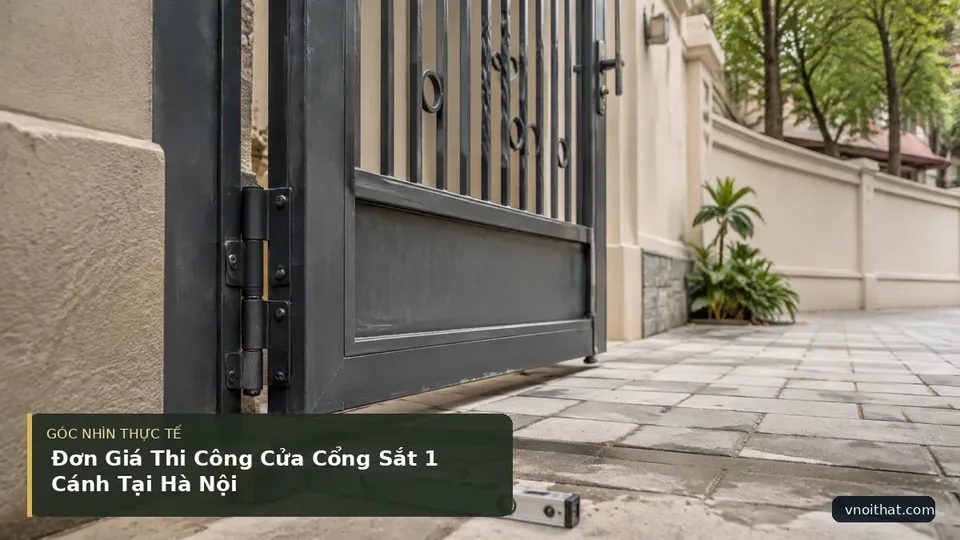 Chi tiết minh họa nội thất trong bài Đơn Giá Thi Công Cửa Cổng Sắt 1 Cánh Tại Hà Nội