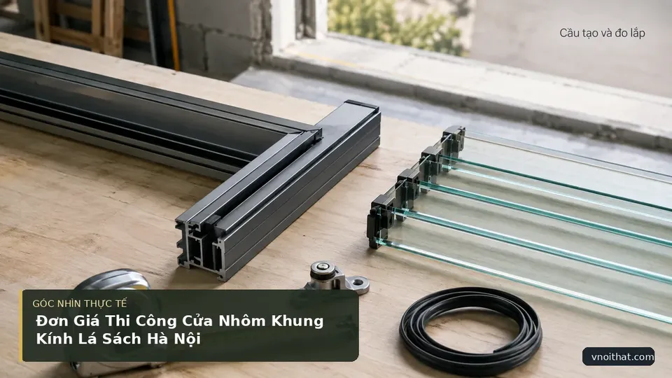 Chi tiết minh họa nội thất trong bài Đơn Giá Thi Công Cửa Nhôm Khung Kính Lá Sách Hà Nội