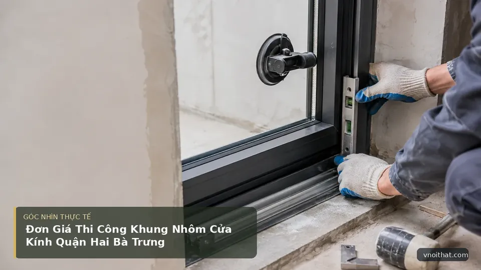Chi tiết minh họa nội thất trong bài Đơn Giá Thi Công Khung Nhôm Cửa Kính Quận Hai Bà Trưng