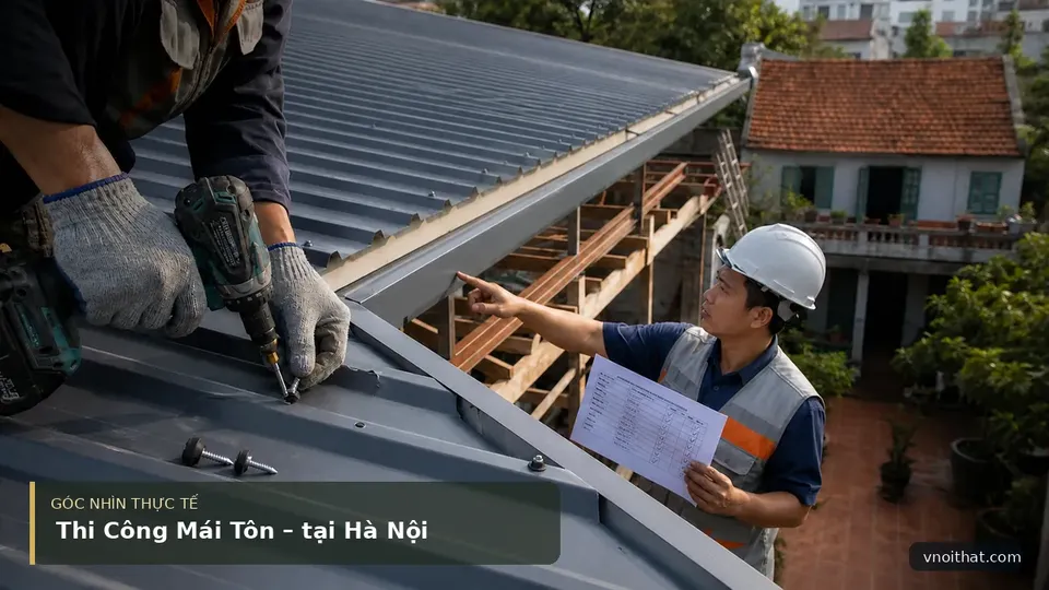 Thi Công Mái Tôn – tại Hà Nội — hình minh họa nội thất