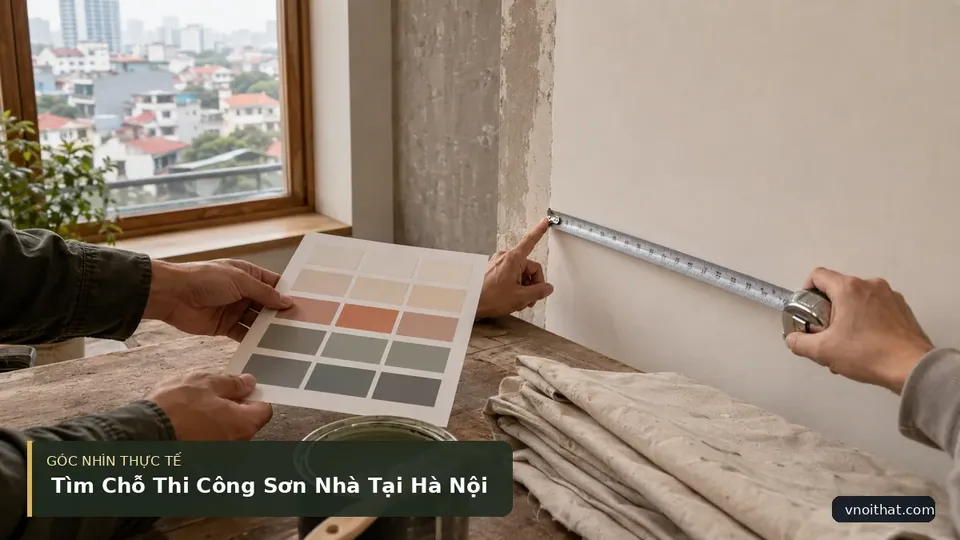 Chi tiết minh họa nội thất trong bài Tìm Chỗ Thi Công Sơn Nhà Tại Hà Nội