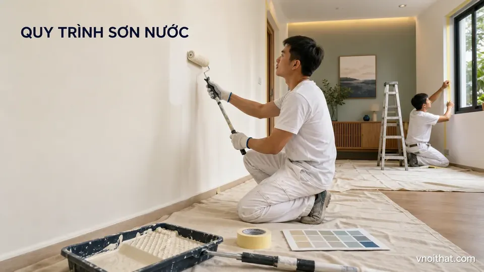 Tổng Hợp Quy Trình Hướng Dẫn Thi Công Sơn Nước