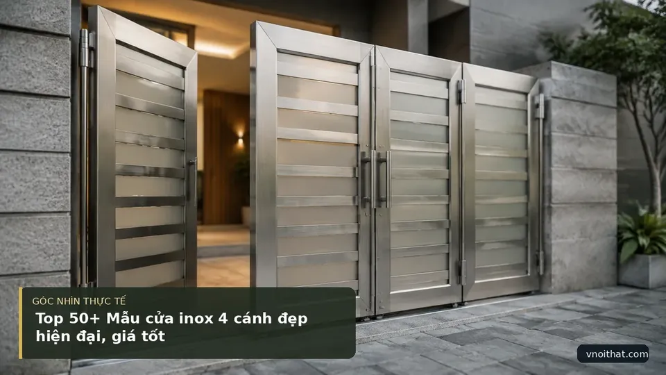 Chi tiết minh họa nội thất trong bài Top 50+ Mẫu cửa inox 4 cánh đẹp hiện đại, giá tốt