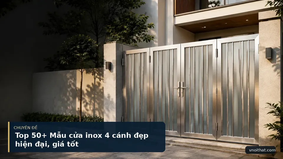 Top 50+ Mẫu cửa inox 4 cánh đẹp hiện đại, giá tốt