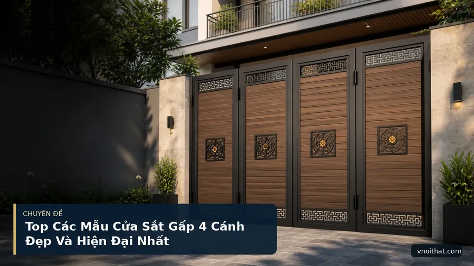 Top Các Mẫu Cửa Sắt Gấp 4 Cánh Đẹp Và Hiện Đại Nhất