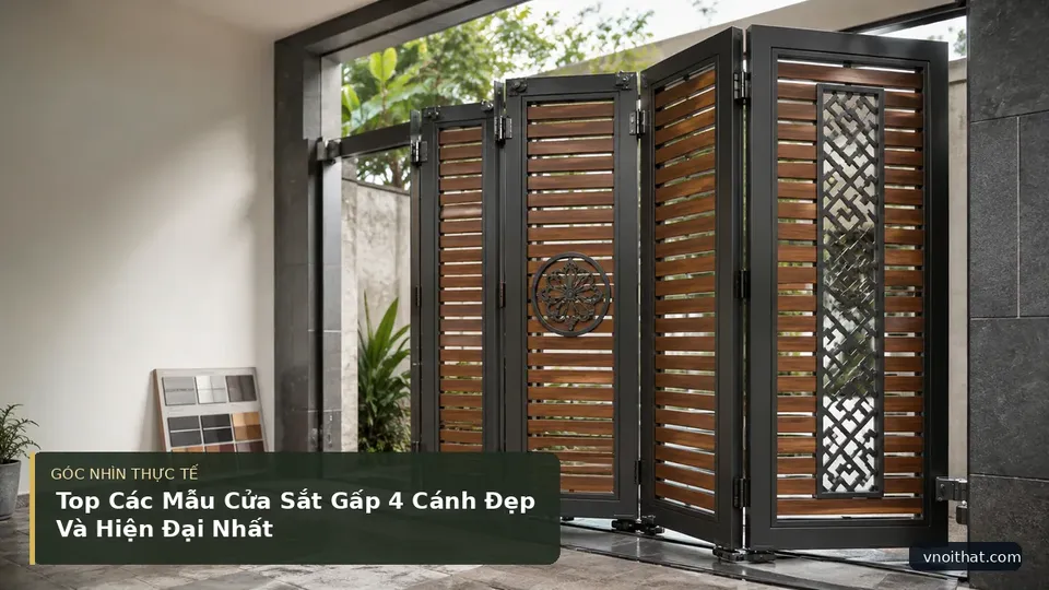 Chi tiết minh họa nội thất trong bài Top Các Mẫu Cửa Sắt Gấp 4 Cánh Đẹp Và Hiện Đại Nhất