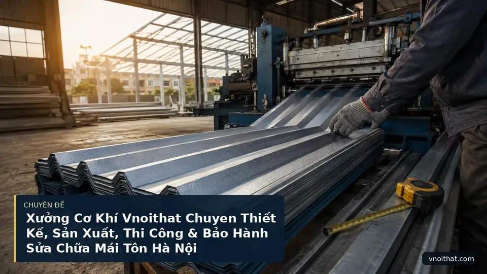 Xưởng Cơ Khí Vnoithat Chuyen Thiết Kế, Sản Xuất, Thi Công & Bảo Hành Sửa Chữa Mái Tôn Hà Nội